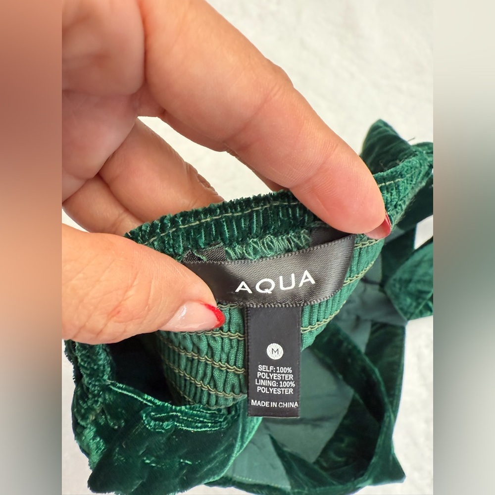 Aqua Velvet Dark Green Crop Top - Picture 4 of 7